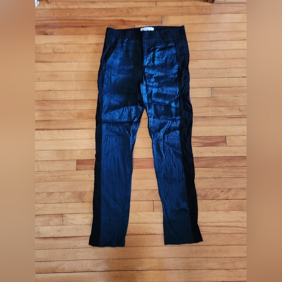 BCBG metallic dark blue pants size small - Picture 2 of 5